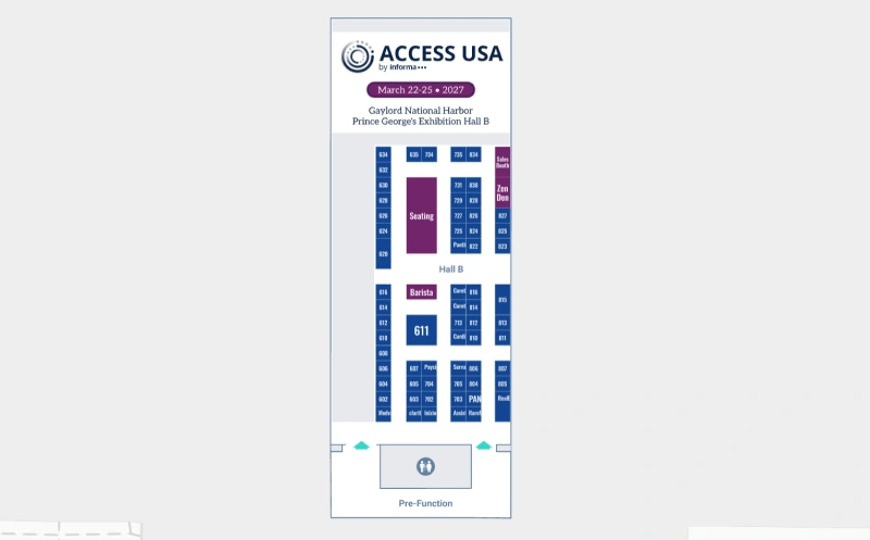 Access USA 2027 interactive floor plan screenshot