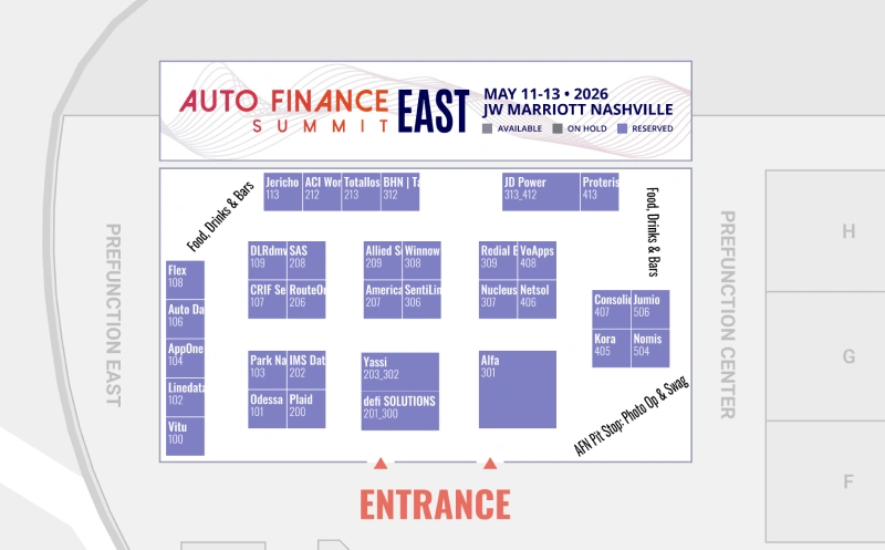 Auto Finance Summit East interactive floor plan screenshot