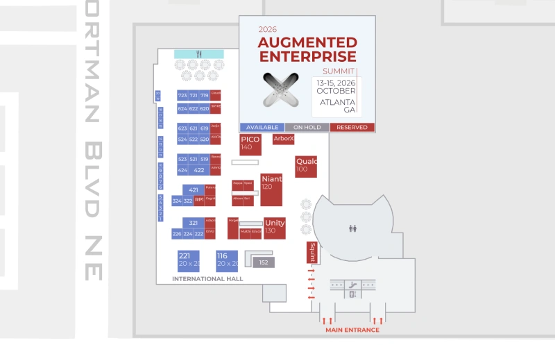 Augmented Enterprise Summit 2026 interactive floor plan screenshot