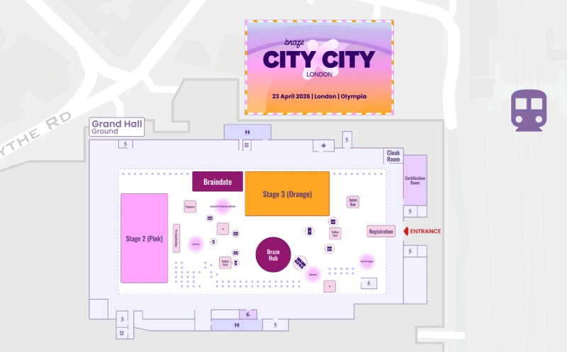 Braze City X City London 2026 interactive floor plan screenshot