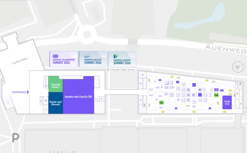 ECS 2026 Cologne interactive floor plan screenshot