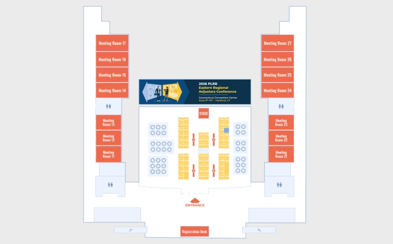 2026 Eastern Regional Adjusters Conference interactive floor plan screenshot