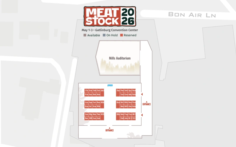Meat stock USA 2026 interactive floor plan screenshot
