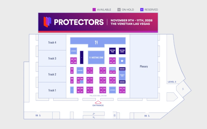 Protectors 2026 interactive floor plan screenshot