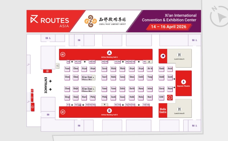 Routes Asia 2026 interactive floor plan screenshot