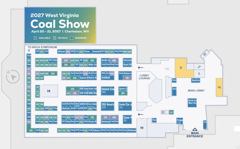 West Virginia Coal Show 202 interactive floor plan screenshot