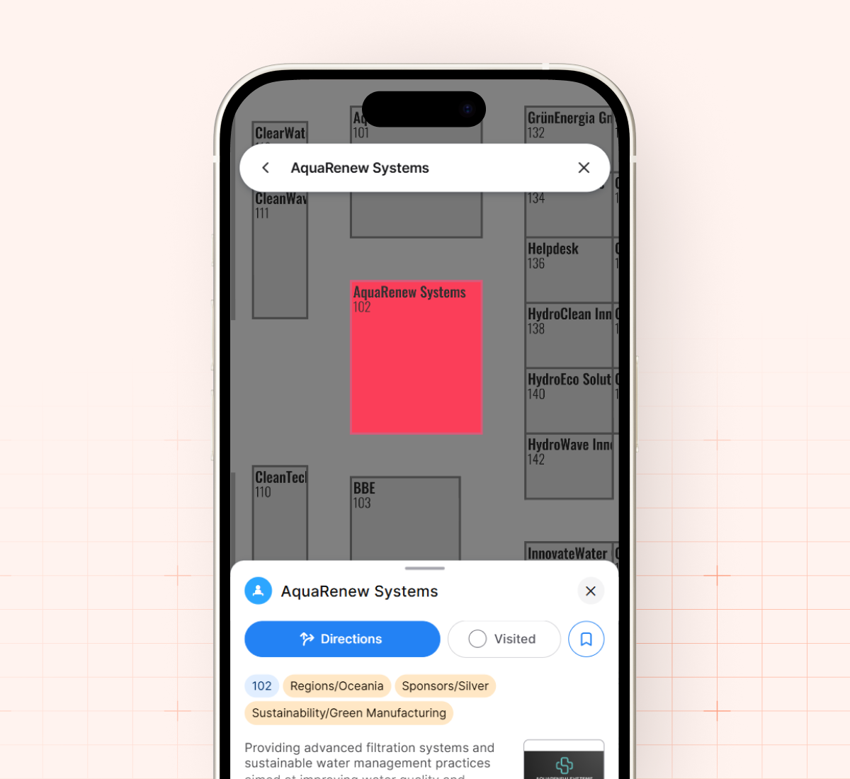 Exhibitors & sessions — LocoMaven feature screenshot